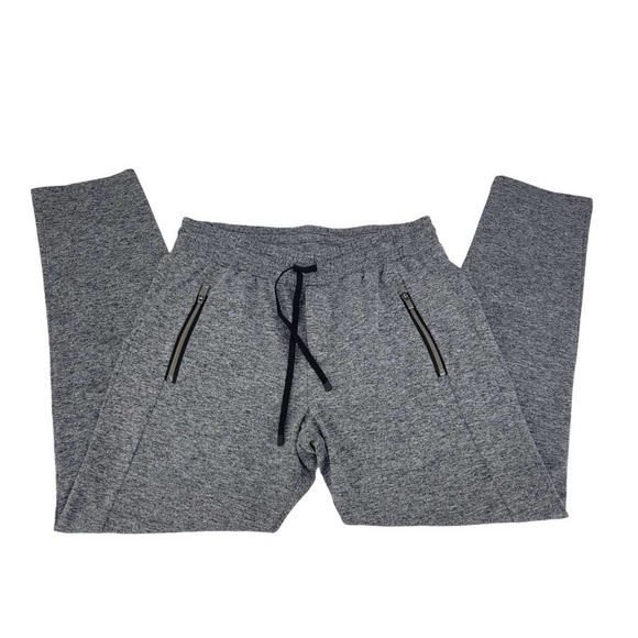 Athleta Women's Stretch Tapered-Leg Fleece Pants Size M Gray Zipper Pockets - Picture 2 of 6